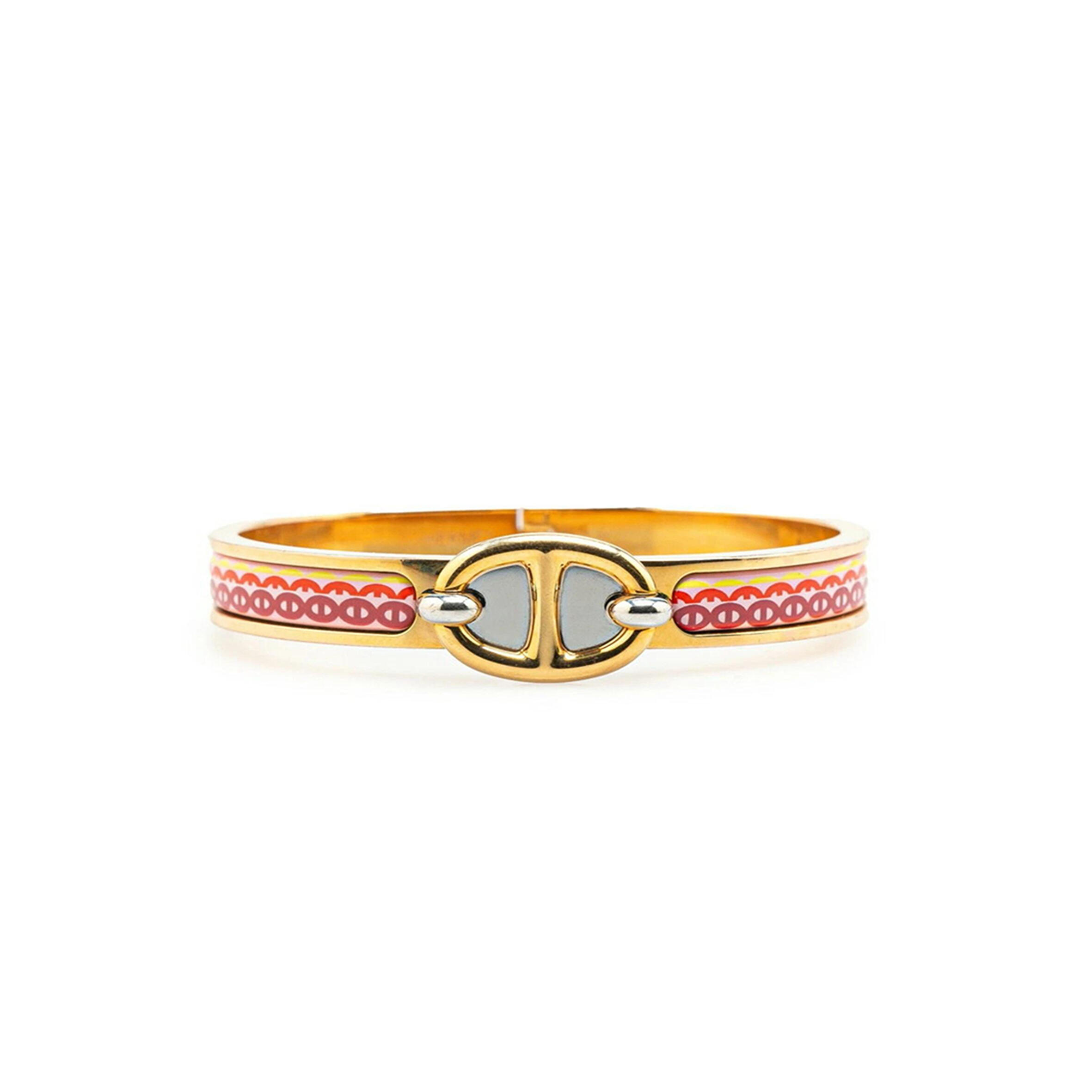 HERMES MINI CLICK PM CHAINE D'ANCRE BRACELET GOLD PINK PLATED